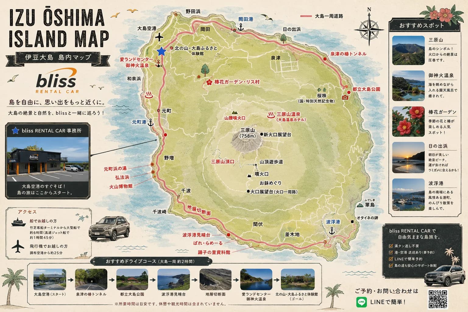 伊豆大島の島マップ